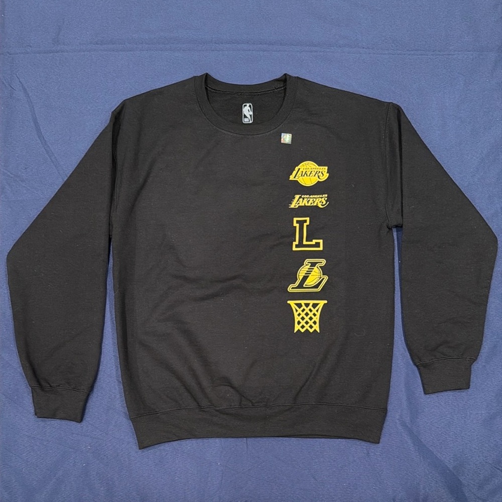 NBA Black and Yellow Lakers Men's Crewneck Sweater